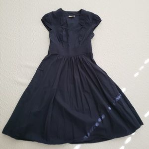 Eshakti Navy modest blue poplin dress sz 4